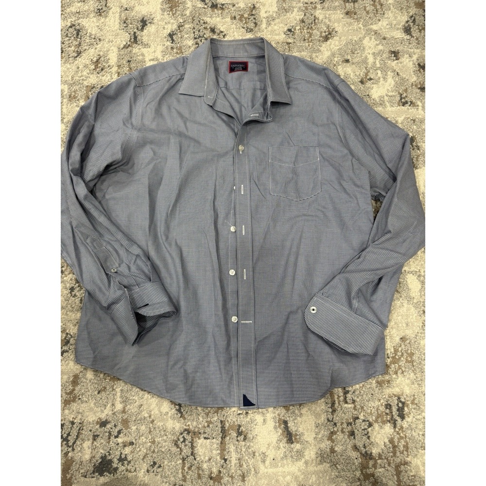 UNTUCKit Shirt Mens Extra Large Blue White Button Down Wrinkle Free Casual